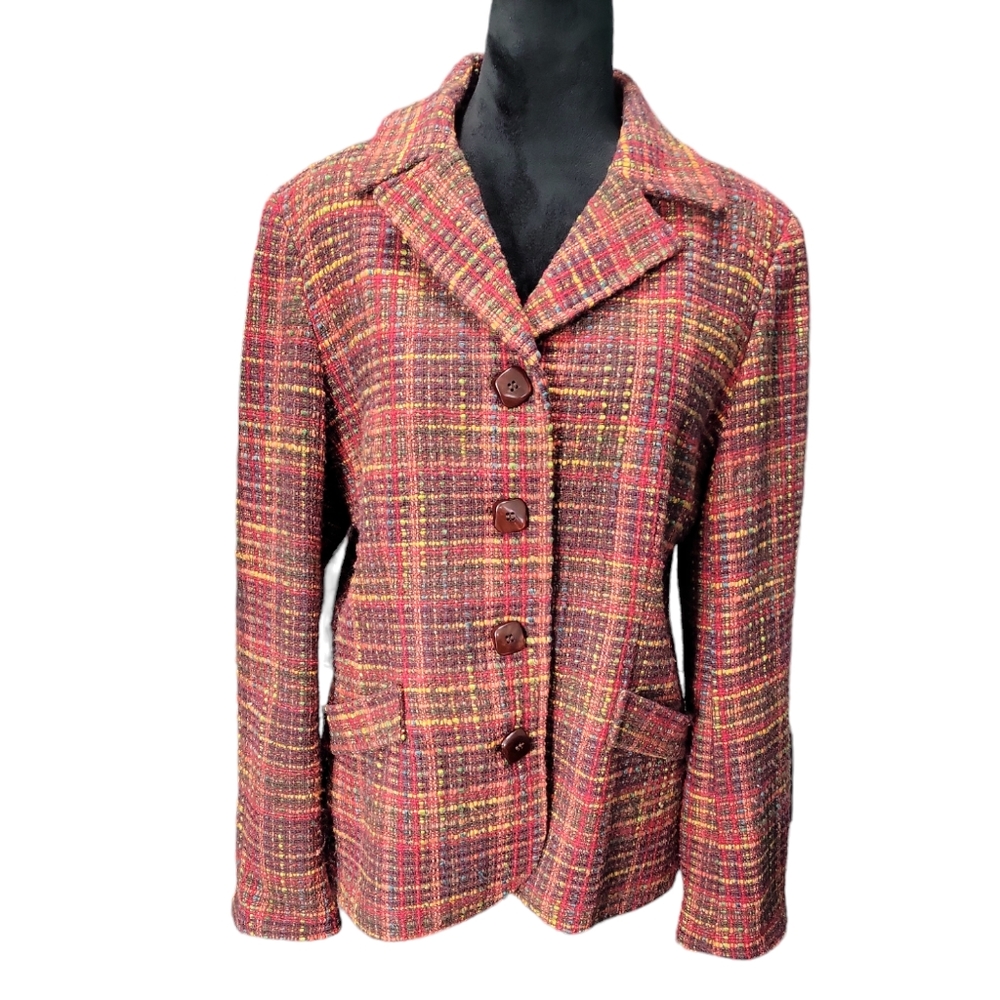 RQT Lined Wool Blend Button Down Blazer Size 12 Women's